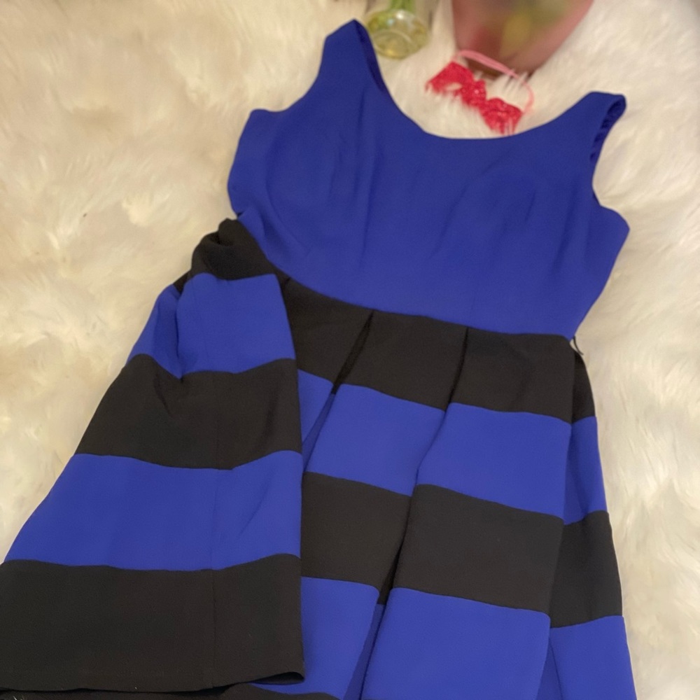 Flirty Blue & Black Dress